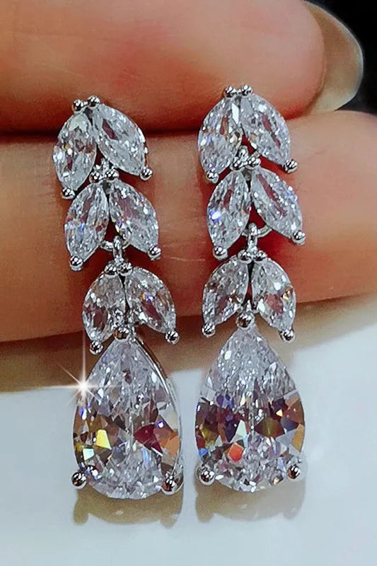 Crystal Leaf Drop Earrings | Glamorous Diamond Shine Jewelry for Stunning Looks